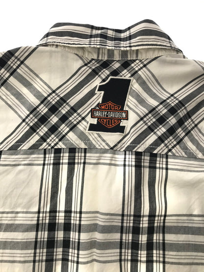 【中古品】【メンズ】 HARLEY-DAVIDSON ハーレー ダビットソン L/S WORK SHIRT CHECK 99162 ロングスリーブ ワーク シャツ 長袖シャツ トップス 145-260726-rt-19-tagh サイズ：M カラー：ホワイト 万代Net店
