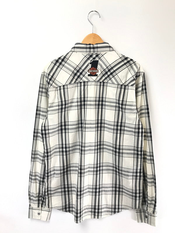 【中古品】【メンズ】 HARLEY-DAVIDSON ハーレー ダビットソン L/S WORK SHIRT CHECK 99162 ロングスリーブ ワーク シャツ 長袖シャツ トップス 145-260726-rt-19-tagh サイズ：M カラー：ホワイト 万代Net店