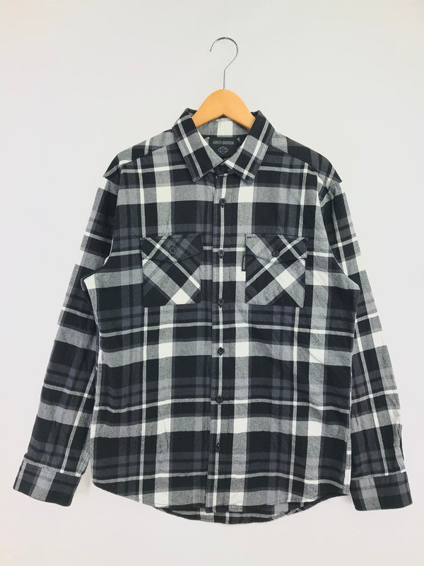 【中古品】【メンズ】 HARLEY-DAVIDSON ハーレーダビッドソン L/S WORK SHIRT CHECK 96217-24VM ロングスリーブ ワークシャツ VINTAGE ヴィンテージ アメカジ　 145-260722-su-06-tagh サイズ：M カラー：ブラック 万代Net店