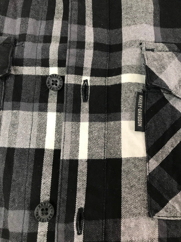 【中古品】【メンズ】 HARLEY-DAVIDSON ハーレーダビッドソン L/S WORK SHIRT CHECK 96217-24VM ロングスリーブ ワークシャツ VINTAGE ヴィンテージ アメカジ　 145-260722-su-06-tagh サイズ：M カラー：ブラック 万代Net店