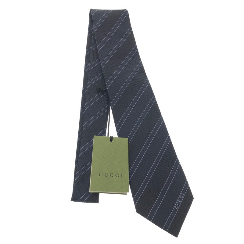 【中古美品】【メンズ】 GUCCI グッチ SILK LOGO JACQUARD TIE 499694 シルク ロゴ ジャガードタイ ネクタイ スーツ小物 183-260802-hi-18-tagh カラー：ネイビー 万代Net店