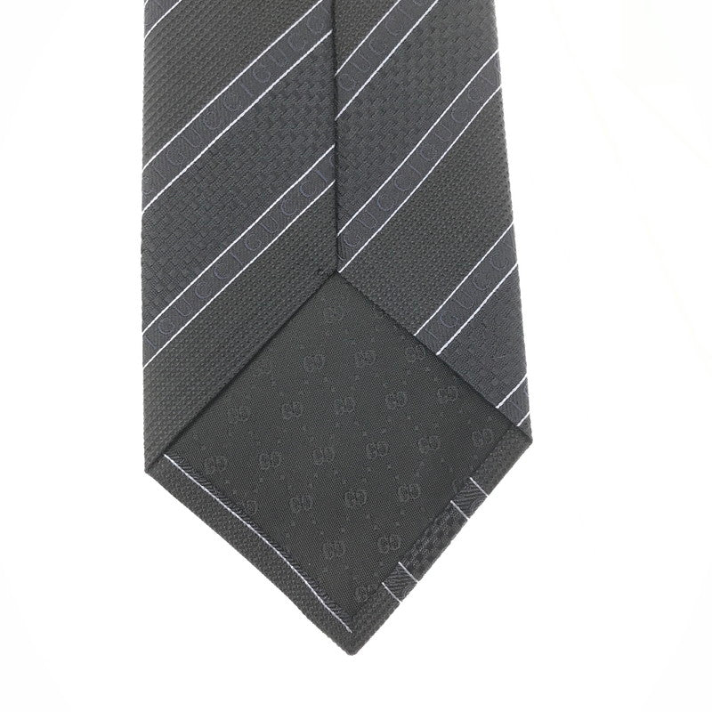 【中古美品】【メンズ】 GUCCI グッチ SILK LOGO JACQUARD TIE 499694 シルク ロゴ ジャガードタイ ネクタイ スーツ小物 183-260802-hi-18-tagh カラー：ネイビー 万代Net店