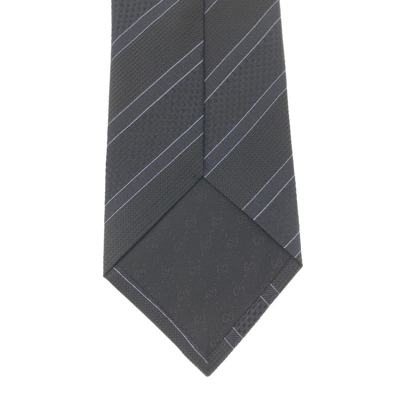 【中古美品】【メンズ】 GUCCI グッチ SILK LOGO JACQUARD TIE 499694 シルク ロゴ ジャガードタイ ネクタイ スーツ小物 183-260802-hi-18-tagh カラー：ネイビー 万代Net店