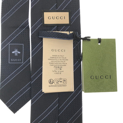 【中古美品】【メンズ】 GUCCI グッチ SILK LOGO JACQUARD TIE 499694 シルク ロゴ ジャガードタイ ネクタイ スーツ小物 183-260802-hi-18-tagh カラー：ネイビー 万代Net店