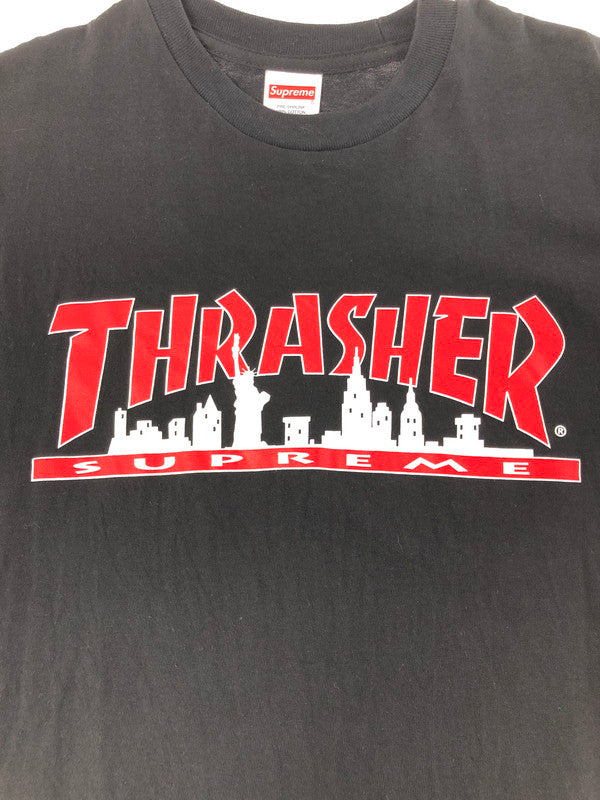 【中古品】【メンズ】 SUPREME シュプリーム × THRASHER スラッシャー コラボ 21AW SKYLINE TEE スカイラインTシャツ プリント 半袖 Tシャツ カットソー 149-260802-hi-05-tagh サイズ：S カラー：ブラック 万代Net店