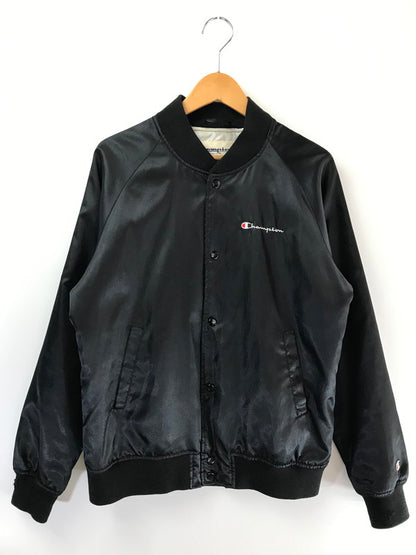 【現状渡し品】【メンズ】 SUPREME シュプリーム × CHAMPION チャンピオン 13SS SATIN JACKET サテンジャケット スタジャン アウター 149-260809-hi-03-tagh サイズ：M カラー：ブラック 万代Net店