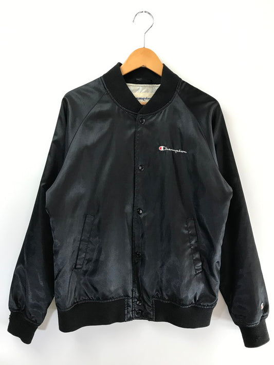 【現状渡し品】【メンズ】 SUPREME シュプリーム × CHAMPION チャンピオン 13SS SATIN JACKET サテンジャケット スタジャン アウター 149-260809-hi-03-tagh サイズ：M カラー：ブラック 万代Net店