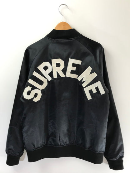 【現状渡し品】【メンズ】 SUPREME シュプリーム × CHAMPION チャンピオン 13SS SATIN JACKET サテンジャケット スタジャン アウター 149-260809-hi-03-tagh サイズ：M カラー：ブラック 万代Net店