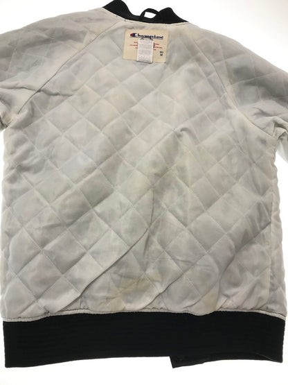 【現状渡し品】【メンズ】 SUPREME シュプリーム × CHAMPION チャンピオン 13SS SATIN JACKET サテンジャケット スタジャン アウター 149-260809-hi-03-tagh サイズ：M カラー：ブラック 万代Net店