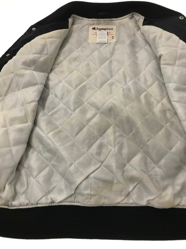 【現状渡し品】【メンズ】 SUPREME シュプリーム × CHAMPION チャンピオン 13SS SATIN JACKET サテンジャケット スタジャン アウター 149-260809-hi-03-tagh サイズ：M カラー：ブラック 万代Net店