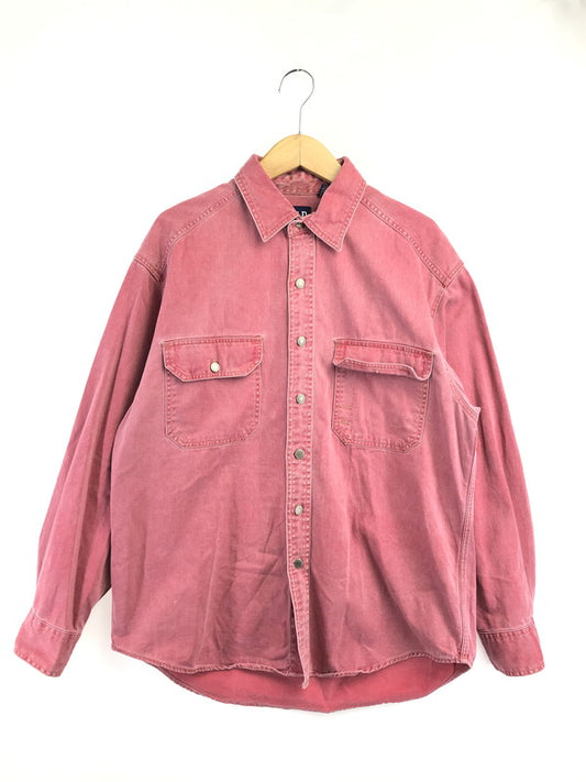 【中古品】【メンズ】 OLD GAP オールド ギャップ 90's L/S WORK SHIRT RED 90年代 ロングスリーブ ワーク シャツ トップス 香港製 146-260723-rt-18-tagh サイズ：L カラー：レッド 万代Net店