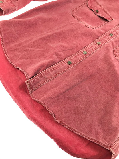 【中古品】【メンズ】 OLD GAP オールド ギャップ 90's L/S WORK SHIRT RED 90年代 ロングスリーブ ワーク シャツ トップス 香港製 146-260723-rt-18-tagh サイズ：L カラー：レッド 万代Net店