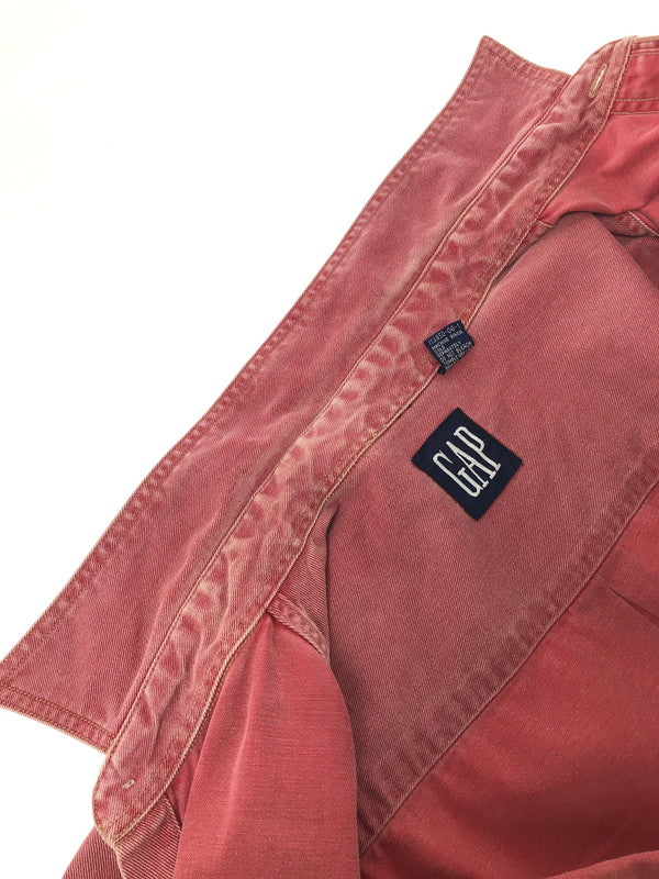 【中古品】【メンズ】 OLD GAP オールド ギャップ 90's L/S WORK SHIRT RED 90年代 ロングスリーブ ワーク シャツ トップス 香港製 146-260723-rt-18-tagh サイズ：L カラー：レッド 万代Net店