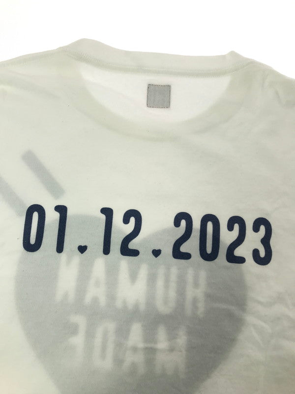 【中古品】【メンズ】 HUMAN MADE ヒューマンメイド L/S TEE HEART LOGO 01.12.2023 ハートロゴ ロングスリーブTシャツ　WHITE トップス 長袖Ｔシャツ 142-260722-su-02-tagh サイズ：XL カラー：ホワイト 万代Net店