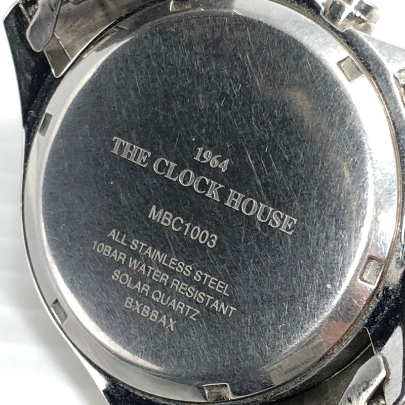 【中古品】【メンズ】 THE CLOCK HOUSE ザ･クロックハウス CHRONOGRAPH SOLAR WATCH MBC1003 クロノグラフ ソーラー 腕時計 197-261030-rt-25-tagh カラー：シルバー/ホワイト 万代Net店