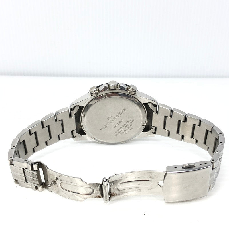 【中古品】【メンズ】 THE CLOCK HOUSE ザ･クロックハウス CHRONOGRAPH SOLAR WATCH MBC1003 クロノグラフ ソーラー 腕時計 197-261030-rt-25-tagh カラー：シルバー/ホワイト 万代Net店
