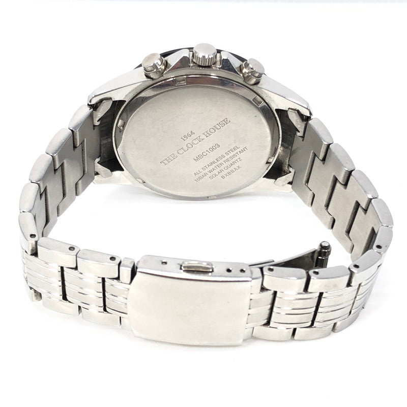 【中古品】【メンズ】 THE CLOCK HOUSE ザ･クロックハウス CHRONOGRAPH SOLAR WATCH MBC1003 クロノグラフ ソーラー 腕時計 197-261030-rt-25-tagh カラー：シルバー/ホワイト 万代Net店
