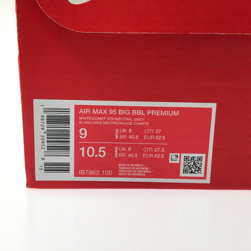 【中古美品】【メンズ】 NIKE ナイキ AIR MAX 95 BIG BUBBLE PRM COMET IB7862-100 エア マックス スニーカー 靴 160-260730-rt-15-tagh サイズ：27cm US9 カラー：ホワイト/レッド 万代Net店