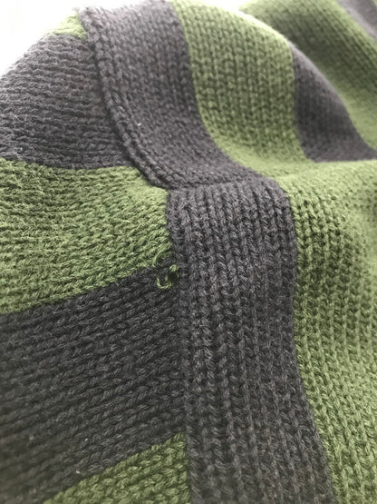 【中古品】【メンズ】 TOMMY HILFIGER トミー ヒルフィガー 90's MULTI STRIPE COTTON KNIT マルチ ストライプ コットン ニット 146-260726-rt-18-tagh サイズ：XL カラー：グリーン 万代Net店