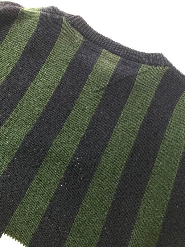【中古品】【メンズ】 TOMMY HILFIGER トミー ヒルフィガー 90's MULTI STRIPE COTTON KNIT マルチ ストライプ コットン ニット 146-260726-rt-18-tagh サイズ：XL カラー：グリーン 万代Net店