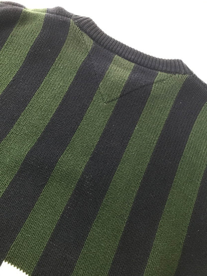 【中古品】【メンズ】 TOMMY HILFIGER トミー ヒルフィガー 90's MULTI STRIPE COTTON KNIT マルチ ストライプ コットン ニット 146-260726-rt-18-tagh サイズ：XL カラー：グリーン 万代Net店