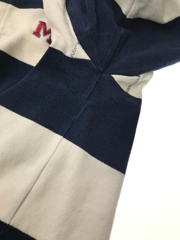 【中古品】【メンズ】 BARBARIAN バーバリアン MTE BODER RUGBY LS SHIRT WHITE NAVY ラグビー ロングスリーブ シャツ トップス 146-260726-rt-16-tagh サイズ：XL カラー：ホワイト/ネイビー 万代Net店