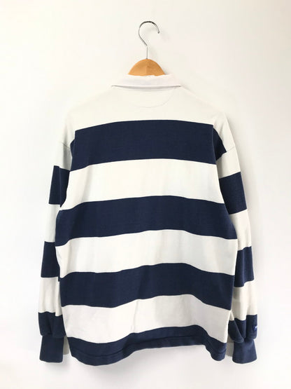 【中古品】【メンズ】 BARBARIAN バーバリアン MTE BODER RUGBY LS SHIRT WHITE NAVY ラグビー ロングスリーブ シャツ トップス 146-260726-rt-16-tagh サイズ：XL カラー：ホワイト/ネイビー 万代Net店
