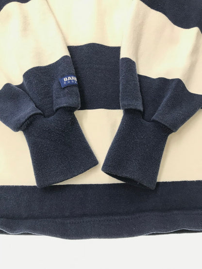 【中古品】【メンズ】 BARBARIAN バーバリアン MTE BODER RUGBY LS SHIRT WHITE NAVY ラグビー ロングスリーブ シャツ トップス 146-260726-rt-16-tagh サイズ：XL カラー：ホワイト/ネイビー 万代Net店
