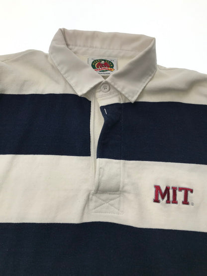 【中古品】【メンズ】 BARBARIAN バーバリアン MTE BODER RUGBY LS SHIRT WHITE NAVY ラグビー ロングスリーブ シャツ トップス 146-260726-rt-16-tagh サイズ：XL カラー：ホワイト/ネイビー 万代Net店