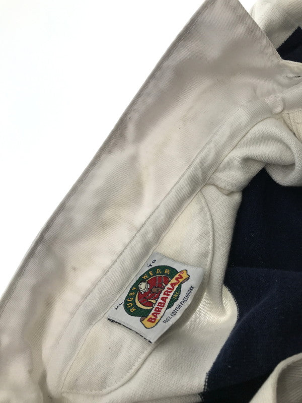 【中古品】【メンズ】 BARBARIAN バーバリアン MTE BODER RUGBY LS SHIRT WHITE NAVY ラグビー ロングスリーブ シャツ トップス 146-260726-rt-16-tagh サイズ：XL カラー：ホワイト/ネイビー 万代Net店