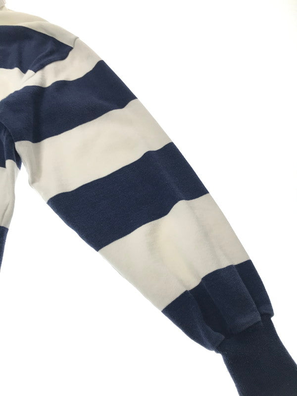 【中古品】【メンズ】 BARBARIAN バーバリアン MTE BODER RUGBY LS SHIRT WHITE NAVY ラグビー ロングスリーブ シャツ トップス 146-260726-rt-16-tagh サイズ：XL カラー：ホワイト/ネイビー 万代Net店