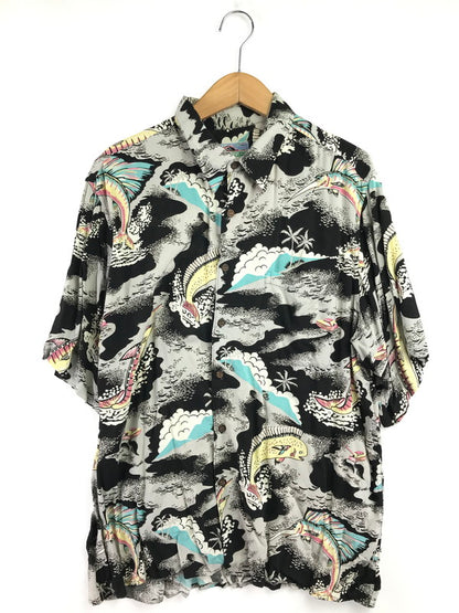 【中古品】【メンズ】 REYN SPOONER レイン スプーナー 80～90's FISH ALOHA SS SHIRT 80～90年代 アロハ ショートスリーブ シャツ トップス 146-260726-rt-10-tagh サイズ：XL カラー：ブラック系 万代Net店