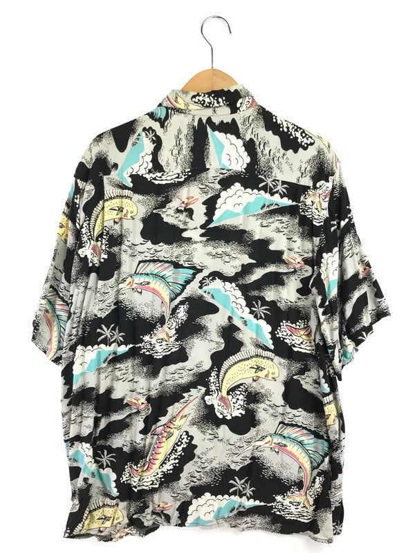 【中古品】【メンズ】 REYN SPOONER レイン スプーナー 80～90's FISH ALOHA SS SHIRT 80～90年代 アロハ ショートスリーブ シャツ トップス 146-260726-rt-10-tagh サイズ：XL カラー：ブラック系 万代Net店