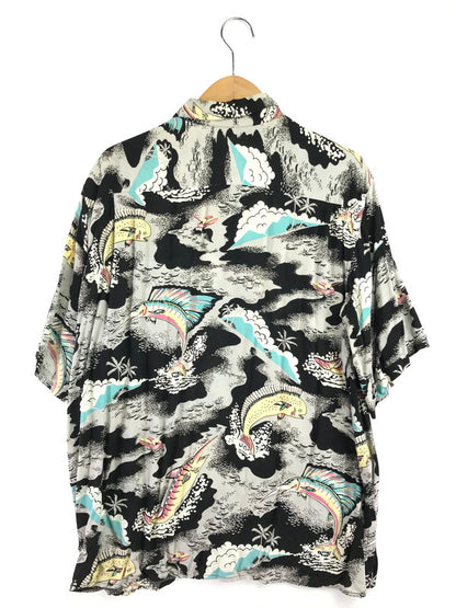 【中古品】【メンズ】 REYN SPOONER レイン スプーナー 80～90's FISH ALOHA SS SHIRT 80～90年代 アロハ ショートスリーブ シャツ トップス 146-260726-rt-10-tagh サイズ：XL カラー：ブラック系 万代Net店