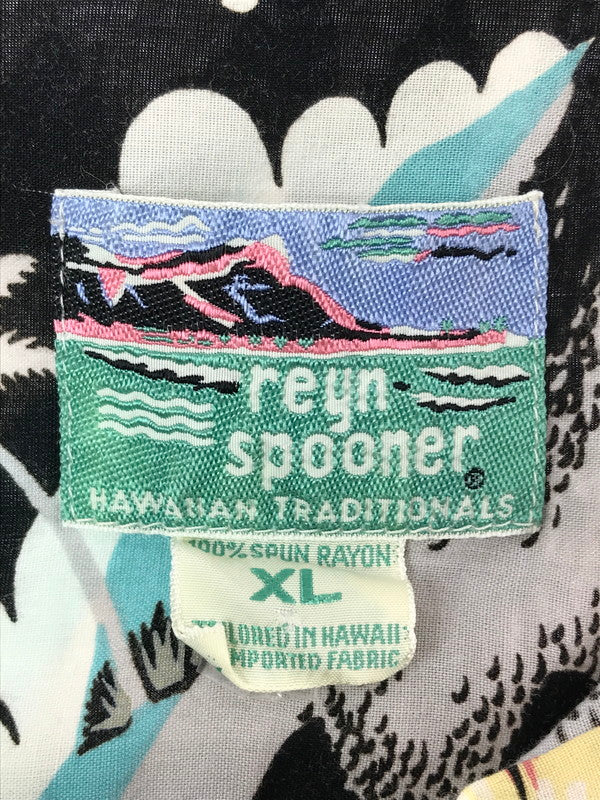 【中古品】【メンズ】 REYN SPOONER レイン スプーナー 80～90's FISH ALOHA SS SHIRT 80～90年代 アロハ ショートスリーブ シャツ トップス 146-260726-rt-10-tagh サイズ：XL カラー：ブラック系 万代Net店