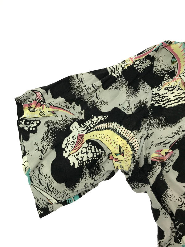 【中古品】【メンズ】 REYN SPOONER レイン スプーナー 80～90's FISH ALOHA SS SHIRT 80～90年代 アロハ ショートスリーブ シャツ トップス 146-260726-rt-10-tagh サイズ：XL カラー：ブラック系 万代Net店