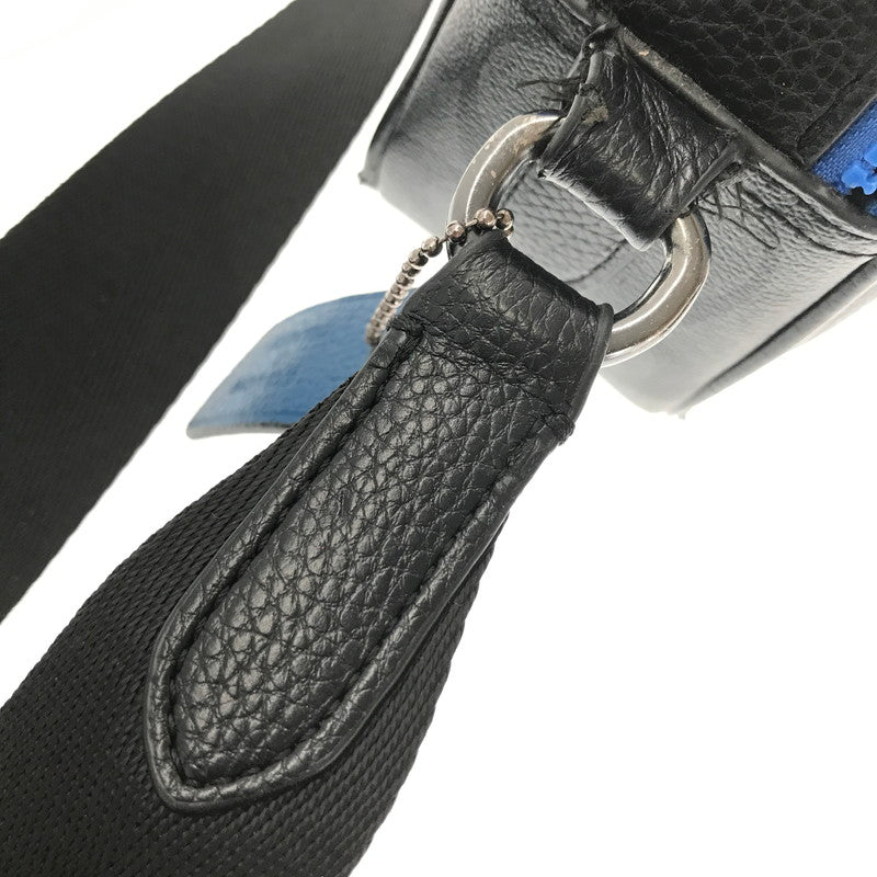 【ジャンク品】【メンズ】 COACH コーチ × SNOOPY スヌーピー コラボ SIGNATURE SHOULDER BAG C4027 シグネチャー ショルダーバッグ カバン 180-260802-hi-19-tagh カラー：ブラック/ブルー 万代Net店