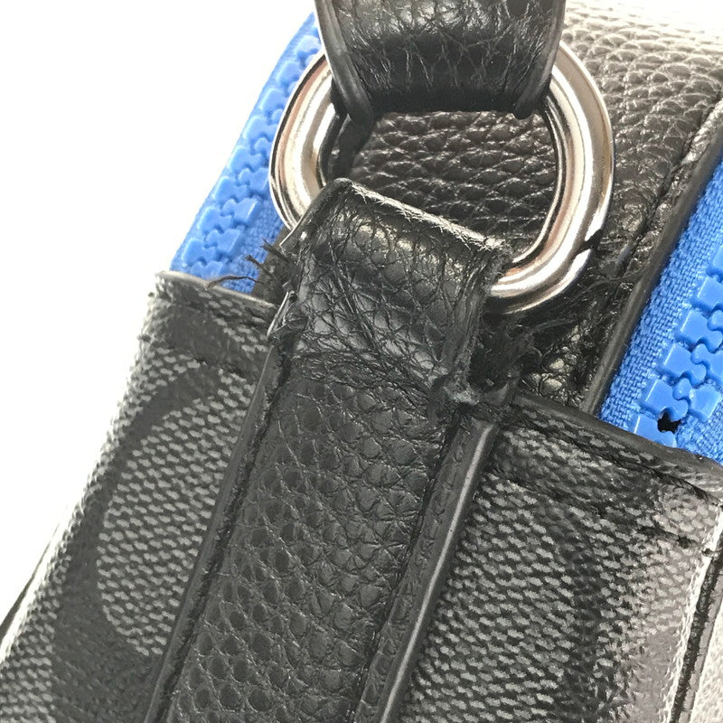 【ジャンク品】【メンズ】 COACH コーチ × SNOOPY スヌーピー コラボ SIGNATURE SHOULDER BAG C4027 シグネチャー ショルダーバッグ カバン 180-260802-hi-19-tagh カラー：ブラック/ブルー 万代Net店