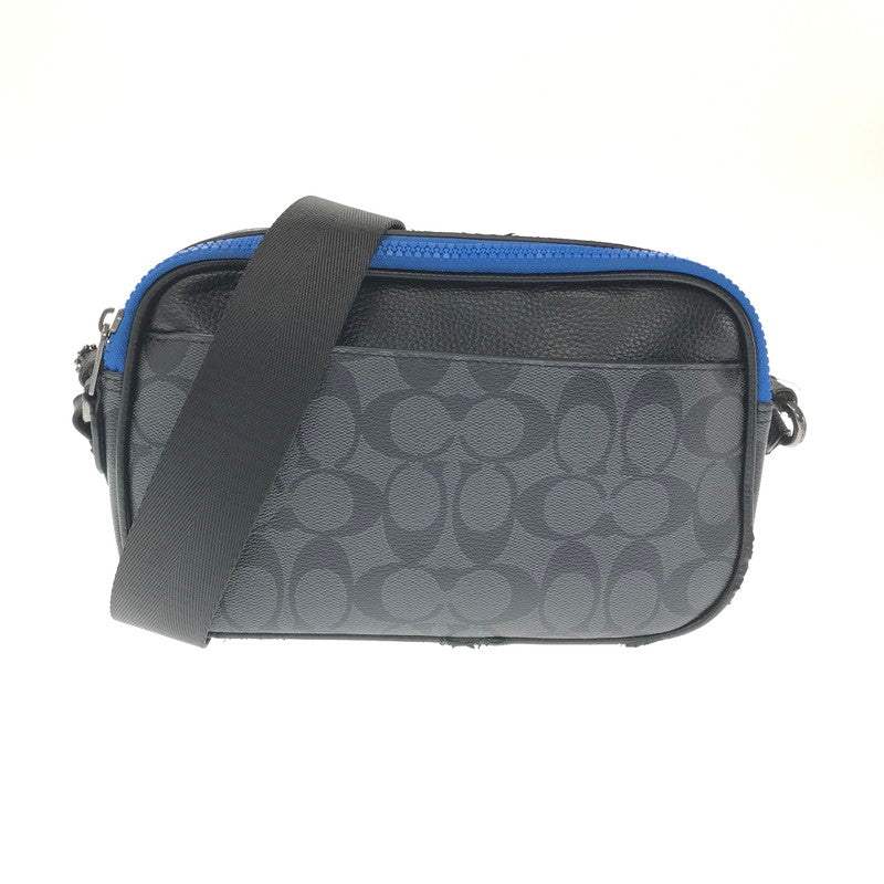 【ジャンク品】【メンズ】 COACH コーチ × SNOOPY スヌーピー コラボ SIGNATURE SHOULDER BAG C4027 シグネチャー ショルダーバッグ カバン 180-260802-hi-19-tagh カラー：ブラック/ブルー 万代Net店
