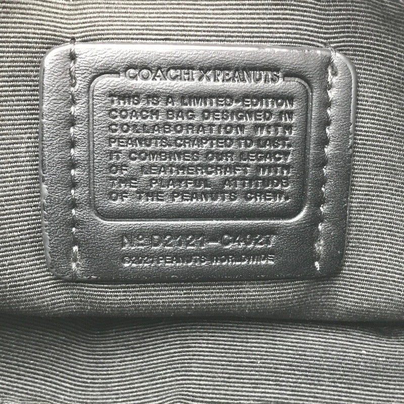 【ジャンク品】【メンズ】 COACH コーチ × SNOOPY スヌーピー コラボ SIGNATURE SHOULDER BAG C4027 シグネチャー ショルダーバッグ カバン 180-260802-hi-19-tagh カラー：ブラック/ブルー 万代Net店
