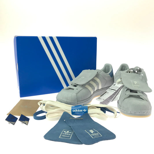 【中古品】【メンズ】 ADIDAS アディダス × ATMOS アトモス × POINTLESS JOURNEY ポイントレス ジャーニー SUPERSTAR 2 CLEAR ONIX スパースター 2 スニーカー 靴 161-260730-rt-19-tagh サイズ：28.5cm US10.5 カラー：グレー/ブルー 万代Net店