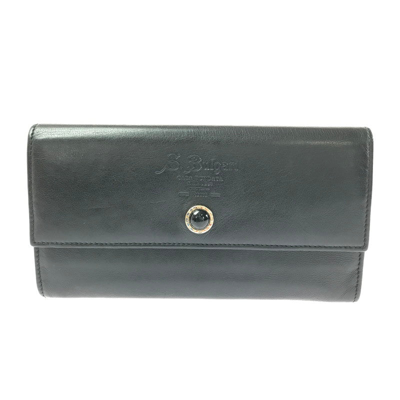 【現状渡し品】【メンズ】 S.BULGARI ブルガリ LONG WALLET BLACK 長財布 コレツィオーネ 初期ロゴ 181-260806-su-06-tagh カラー：ブラック 万代Net店