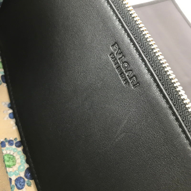 【現状渡し品】【メンズ】 S.BULGARI ブルガリ LONG WALLET BLACK 長財布 コレツィオーネ 初期ロゴ 181-260806-su-06-tagh カラー：ブラック 万代Net店