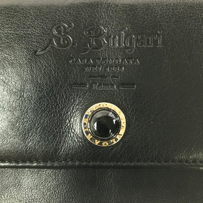【現状渡し品】【メンズ】 S.BULGARI ブルガリ LONG WALLET BLACK 長財布 コレツィオーネ 初期ロゴ 181-260806-su-06-tagh カラー：ブラック 万代Net店