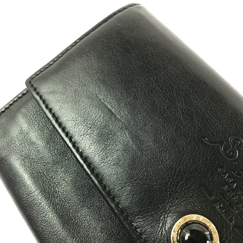 【現状渡し品】【メンズ】 S.BULGARI ブルガリ LONG WALLET BLACK 長財布 コレツィオーネ 初期ロゴ 181-260806-su-06-tagh カラー：ブラック 万代Net店