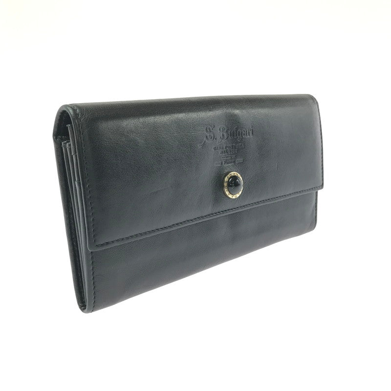 【現状渡し品】【メンズ】 S.BULGARI ブルガリ LONG WALLET BLACK 長財布 コレツィオーネ 初期ロゴ 181-260806-su-06-tagh カラー：ブラック 万代Net店