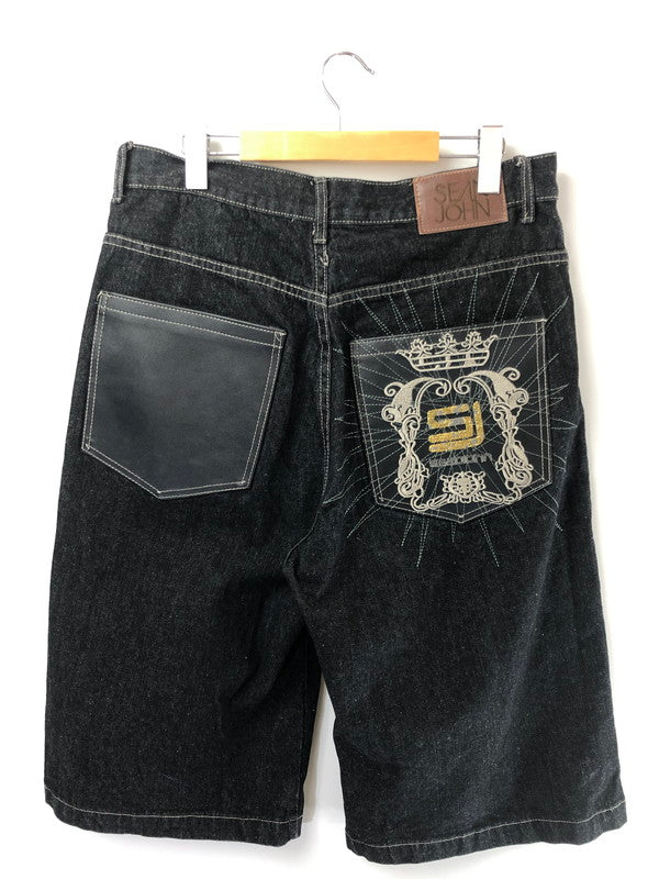 【中古品】【メンズ】 SEAN JOHN ショーンジョン BLACK DENIM SHORTS ブラック デニム ショートパンツ ボトムス 157-260731-rt-01-tagh サイズ：34 カラー：ブラック 万代Net店