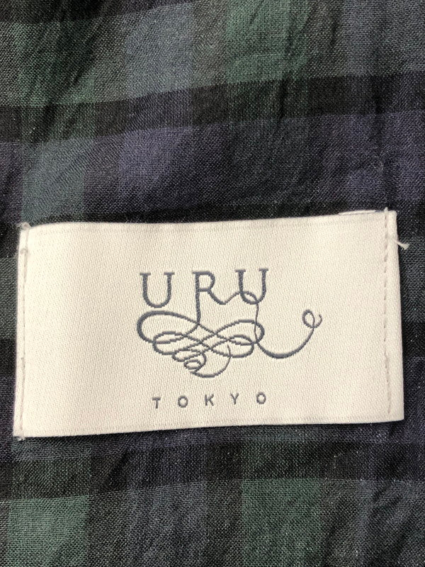【中古品】【メンズ】 URU ウル 24AW OPEN COLLAR L S SHIRT CHECK 24FCSK01 2024秋冬 オープンカラー長袖シャツ トップス ドメスティックブランド 140-260730-su-03-tagh サイズ：2 カラー：グリーン 万代Net店