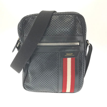 【中古品】【メンズ】 BALLY バリー LINE MESH SHOULDER BAG パンチングレザー メッシュ ショルダーバッグ ライン カバン 188-260802-hi-20-tagh カラー：ブラック 万代Net店
