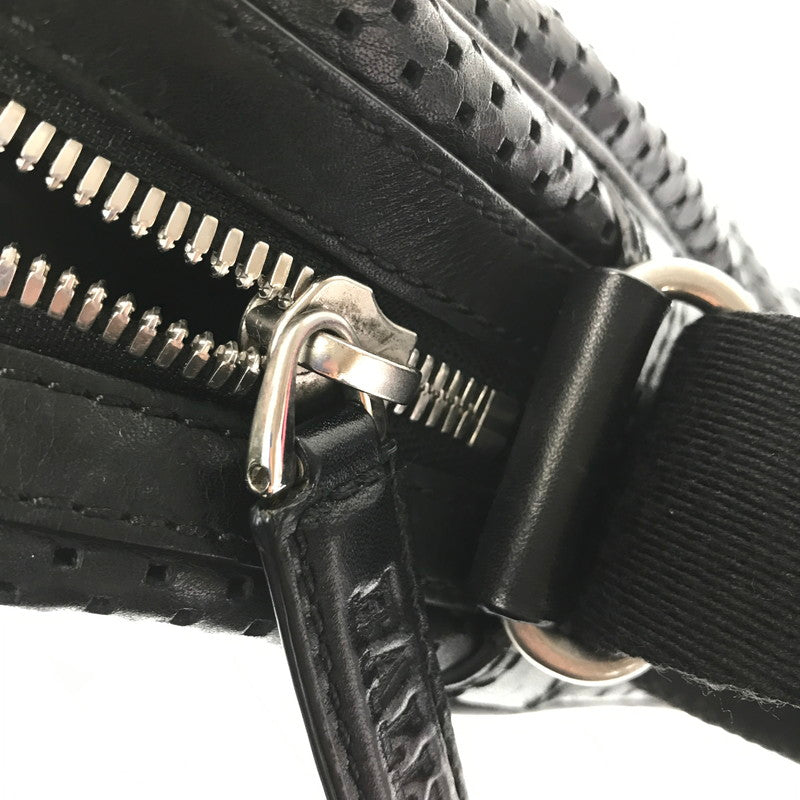 【中古品】【メンズ】 BALLY バリー LINE MESH SHOULDER BAG パンチングレザー メッシュ ショルダーバッグ ライン カバン 188-260802-hi-20-tagh カラー：ブラック 万代Net店